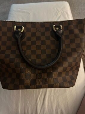 Classic Brown Women's small Tote Bag with Dark brown Handles